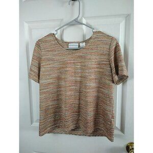 $ Alfred Dunner Short Sleeve Multicolor Heather Designed Top. Size PS